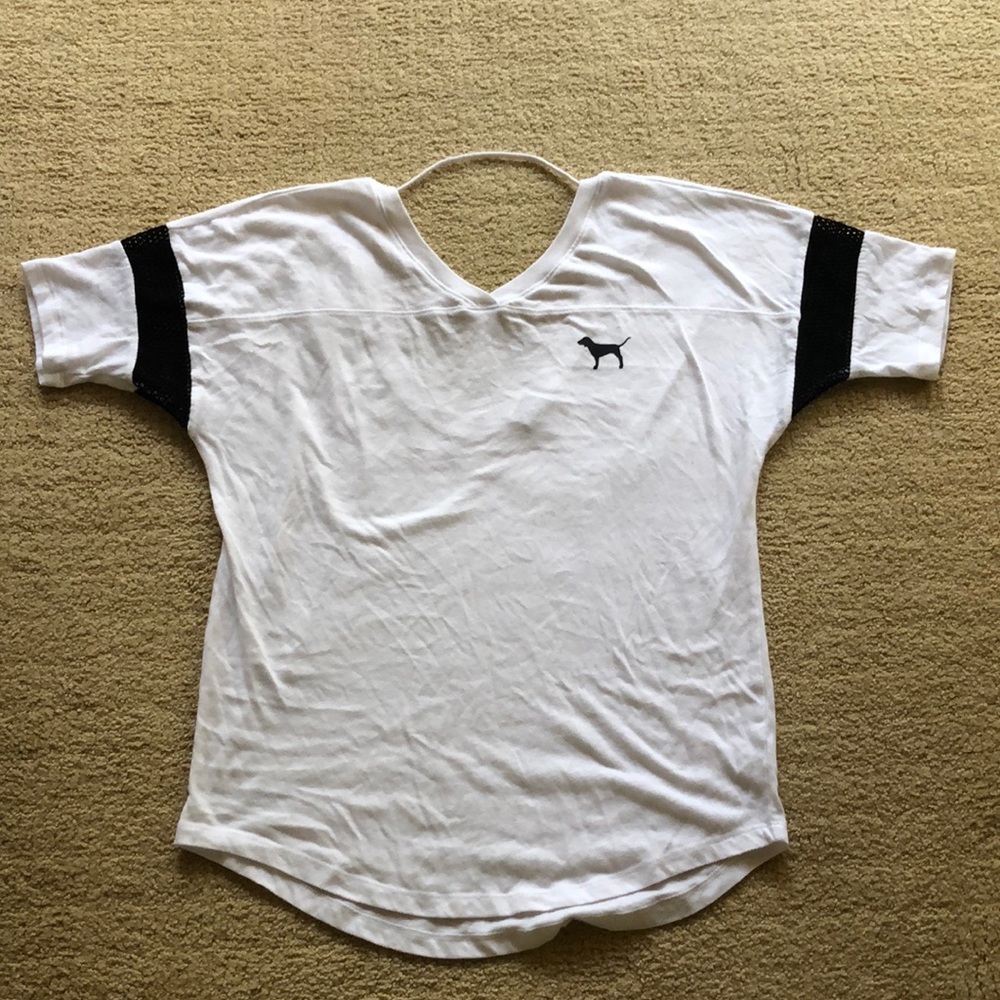 Victoria’s Secret white mesh sleeves T-shirt